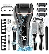 Electric Callus Remover for Feet with Rechargeable Waterproof 21 in 1 Professional Pedicure Kit,F...