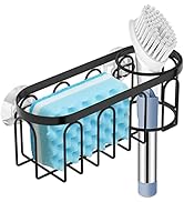 Yazoni 2-in-1 Sponge Holder for Kitchen Sink, Sink Caddy Kitchen Sink Organizer with 3 Suction Cu...