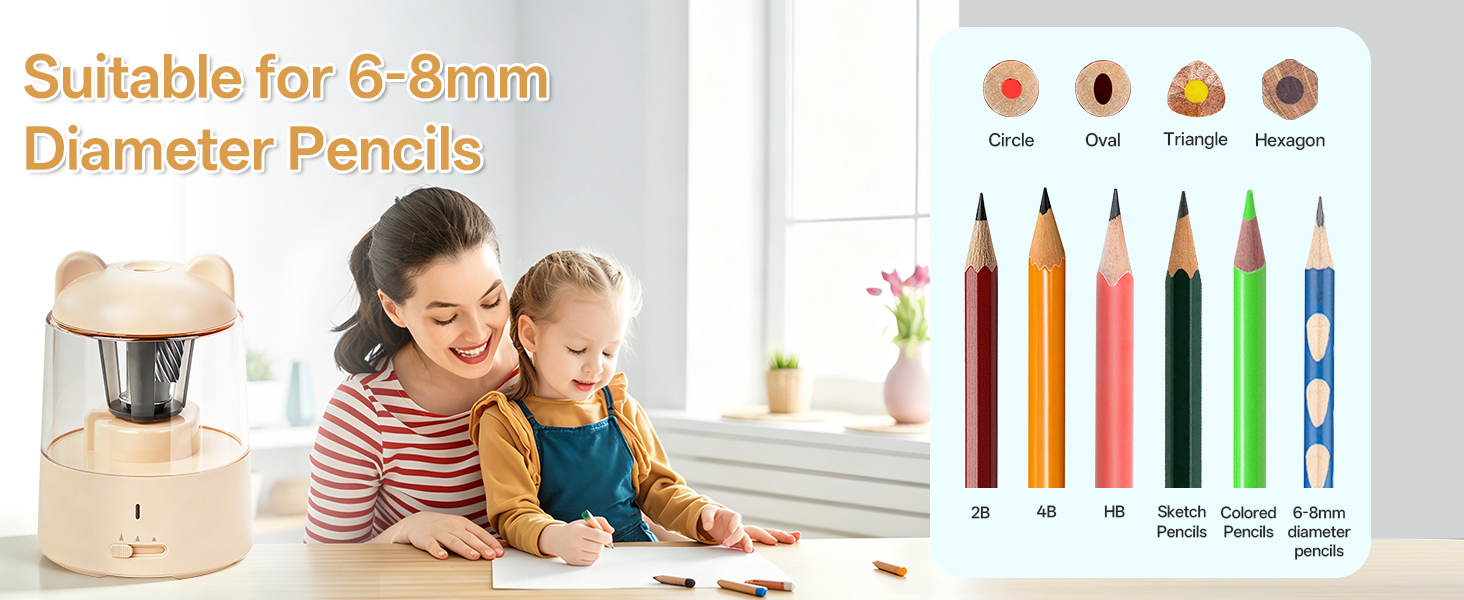 Suitable for 6-8mm Diameter Pencils
