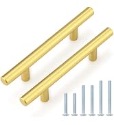 Probrico 30 Pack 4 Inch Center-to-Center Kitchen Cabinet Pulls T Bar Gold Cabinet Handles Modern ...