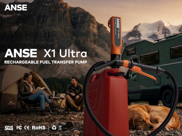 Portable Cordless Fuel Transfer Pump ANSE X1 Ultra for Camping