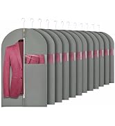 HWAJAN 24"X40" 12PACK Garment Bags for Hanging Clothes Travel Suit Cover Bag for Closet Storage w...