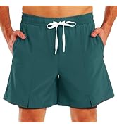 TXJ Sports Men's 2 in 1 Running Shorts 5" Athletic Workout Shorts for Men with Compression Liner ...