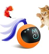 Migipaws Interactive Cat Ball Toy Set, Fun Tracker, Automatic Rolling Chase Ball with Fluffy Tail...