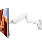 ErgoFocus Monitor Wall Mount Fits 17-32 Inch Flat/Curved Computer Screens, Single Wall Arm Holds ...