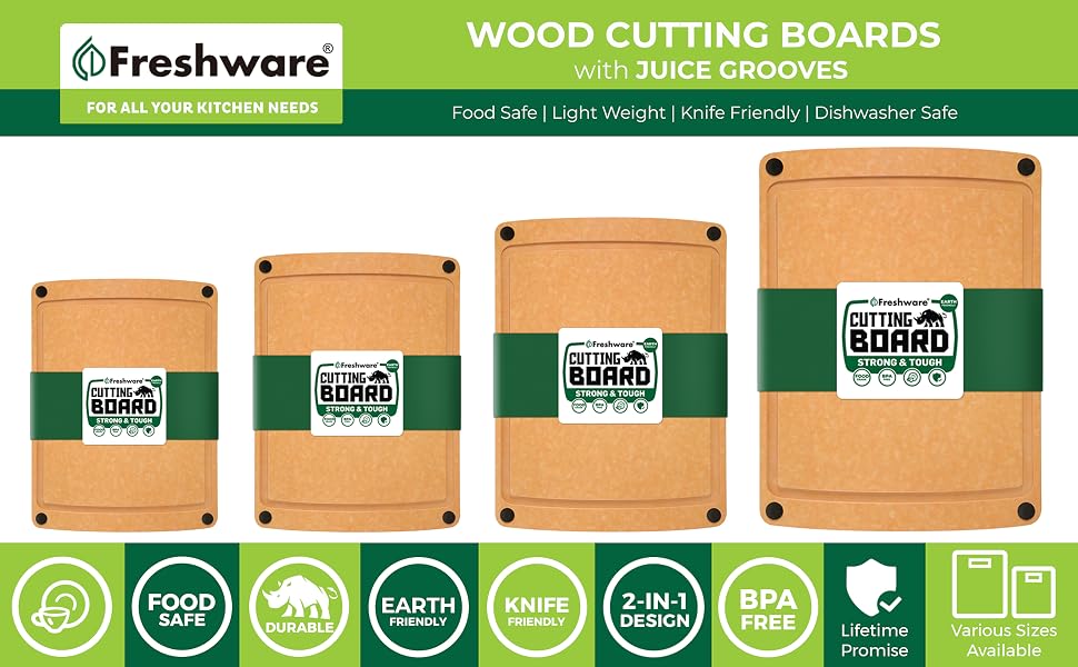 Freshware Wood Cutting Boards for Kitchen