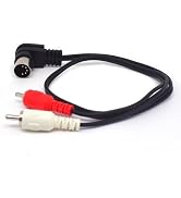 ELNONE 90 Degree RCA Plug to 5Pin Adapter Cable,Professional 5-Pin Din Male to 2-RCA Male Plug Au...