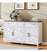 ChooChoo Sideboard Buffet Cabinet with Storage, Buffet Storage Cabinet with 2 Drawers and 4 Barn ...