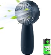 RJVW Mini Portable Handheld Fan: 4800mAh Personal Hand Fan, USB Rechargeable Small Portable Fan, ...
