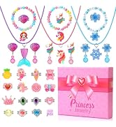 Little Girl Jewelry Rings Toys in Box, Adjustable Rings for Kids, 30 PCS Cute Costume Jewelry Pri...