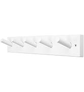 SKOLOO Wooden Wall Mounted Coat Rack,16'' Hole to Hole, 5 Pegs Bamboo Wall Hook for Hanging Cloth...