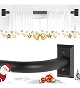 TVWOO Wrap Around Curtain Rods,Black Curtain Rods for Windows 28 to 48 Inch,1 Inch Adjustable Bla...