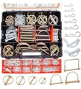 Mankk 202PCS Heavy Duty Hitch Pin Clip Assortment Kit - Tractor, Linch, PTO, R Clip, Hair Pins fo...