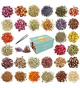 30 Bags Dried Flowers,100% Natural Dried Flowers Herbs Kit for Soap Making, DIY Candle Making,Bat...
