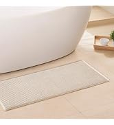 GRLYUH Waffle Runner Bath Mat - Long Boho Bathroom Rugs Non Slip Washable, Super Absorbent & Quic...