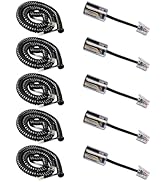 Lativu Telephone Cord Detangler, 5 Pack Phone Cord for Landline 8.5 Ft Uncoiled (1.2 Ft Coiled) a...