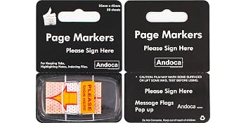 sign here post it flag tab sticky page marker note index film