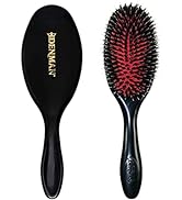 Denman Cushion Hair Brush (Medium) with Soft Nylon Quill Boar Bristles - Porcupine Style for Groo...