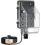 TAYMATIC Outdoor Power Stake Timer with Photocell, Dusk to Dawn, 6 Electrical Outlet Power Stake ...