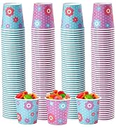 TV TOPVALUE 600 Pack 4 oz Paper Cups, Disposable Bathroom Cups, Small Mouthwash Cups, Paper Snack...
