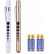 LUCXXI Pen Lights for Nurses Doctors, 2 Pack Reusable Medical PenLight with Pupil Gauge and Ruler...