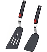 Silicone Spatula Turner Set of 2, 600°F Heat Resistant Cooking Spatulas for Nonstick Cookware, Ki...