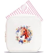 BJDAMAI Horse Mini Makeup Bag, Horse Gift For Women Girls, Cute Portable Zipper Pouch Cosmetic Ba...
