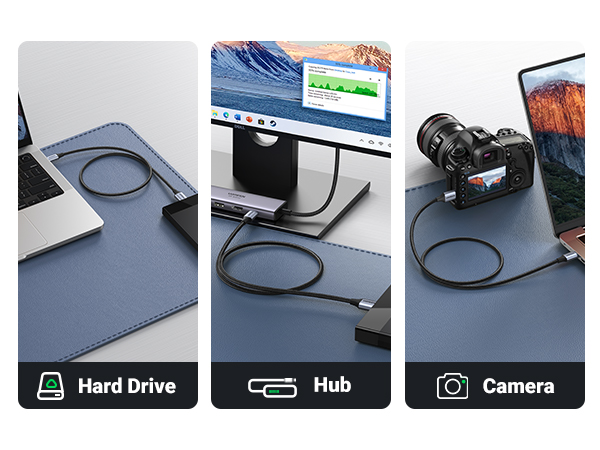 Micro B to USB C Hard Drive Cables