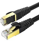 KASIMO Cat 8 Ethernet Cable 2 FT, Cat8 Network LAN Cable High Speed 40Gbps with RJ45 Gold Plated ...