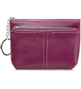SENDEFN Women's Leather Coin Purse Small Pouch Change Wallet with Keychain