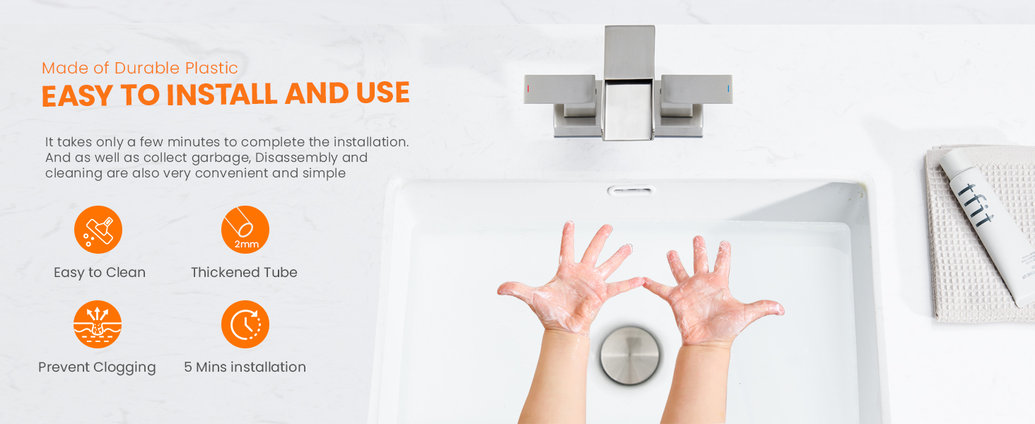 Brushed nickel bathroom sink drain