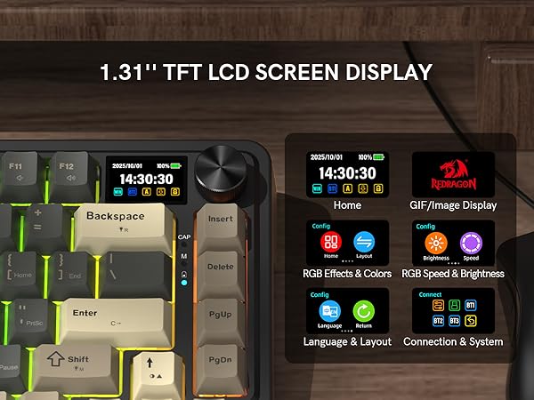 keyboard with screen display