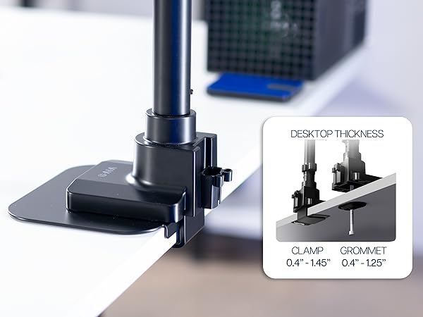 ultrawide monitor mount single arm heavy duty tilt swivel rotate desk clamp vesa adjustable