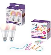 WiZ - Bundle - RGBIC LED Strip 5m Plus 2 60W A19 Color Bulbs - Control with Voice or App + Activa...