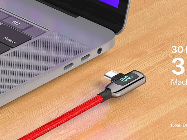 usb c cable with display
