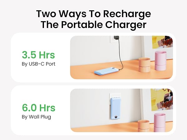 Two Ways to Recharge the Power Bank-Blue