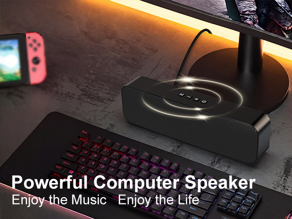 Computer speaker for desktop PC, USB powered, stereo sound