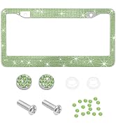 Ohleats Car License Plate Frame, Sparkling Stainless Steel License Plate Frame, Bling Diamond Lic...
