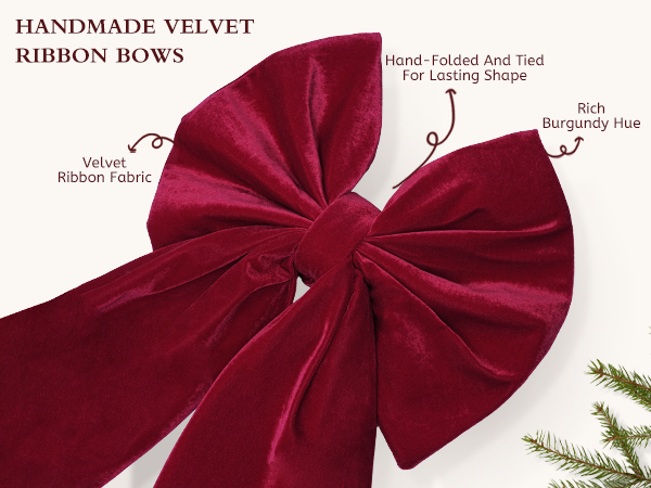 Christmas Decorations Large Red Velvet Christmas Tree Topper Gift Bows Xmas Decor Home Wreaths Door