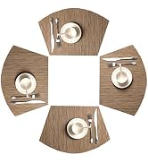 SHACOS Round Table Placemats Set of 4 Wedge Placemats Heat Resistant Round Table Mats Wipe Clean ...