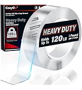 Cosygo Strong Heavy Duty Double Sided Tape, 1.2" x 20FT Extra Large Clear & Tough Removable Nano ...