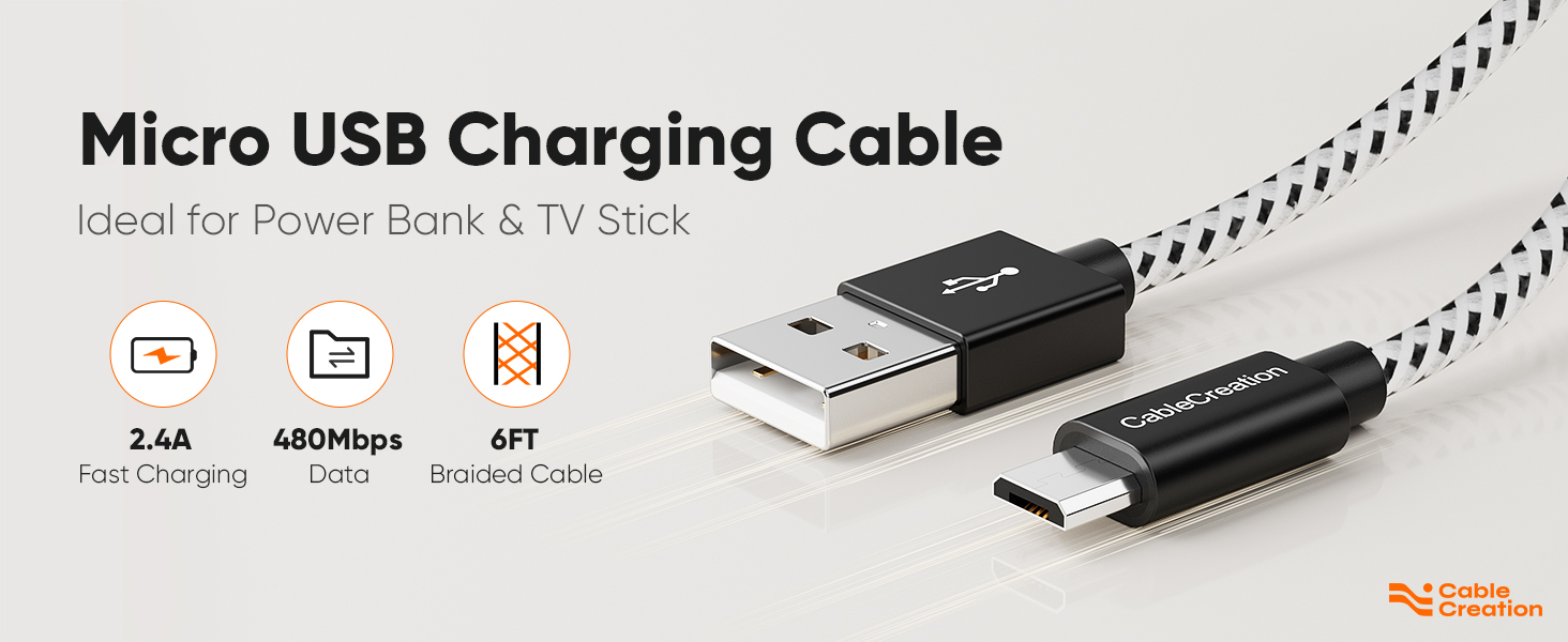CableCreation USB2.0 A to Micro-B Data & Fast charing cable