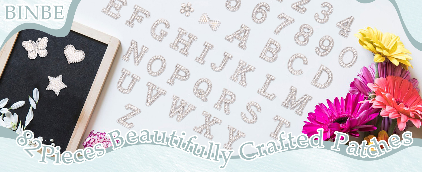 Self Adhesive Pearl Letter Patches