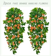 BLEUM CADE Fake Hanging Plants, 4pcs Artificial Hanging Plant, Faux Pothos Vines with Flowers Gre...