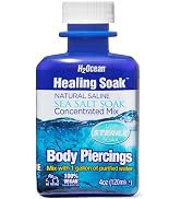 H2Ocean Healing Soak Piercing & Wound Sea Salt Bath - Sea Salt Saline Solution for Piercing & Wou...
