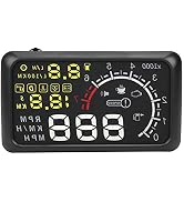Qiilu Display, Head Up Display, 5.5in OBD2 HUD High Definition Head Up Display KM/h MPH Overspeed...