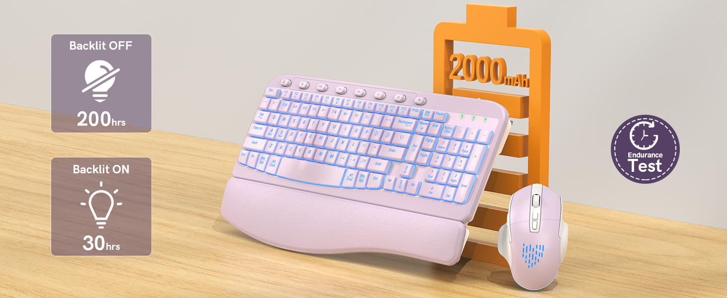recharegable keyboard and mouse wireless long battery life