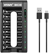 XTAR BC8 Smart AA AAA Household Battery Charger 8 Bays for 1.5V Lithium Rechargeable Battery 1.2V...