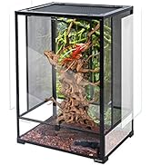 REPTI ZOO 24" x 18" x 36" Reptile Tall Glass Terrarium Rainforest Habitat Double Hinge Door with ...