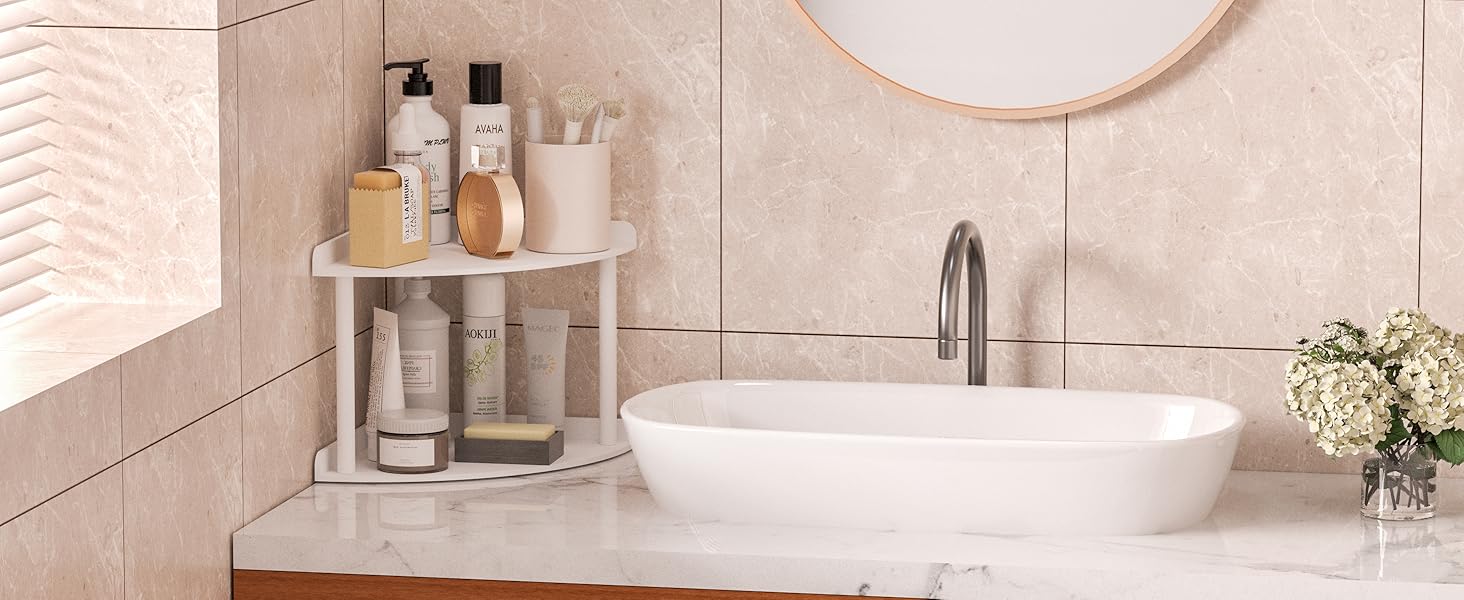 Acrylic Corner Organizer Shelf for Bathroom
